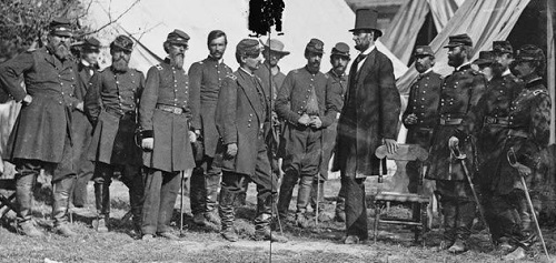Lincoln with troops