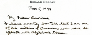 Reagan Alzheimer Letter